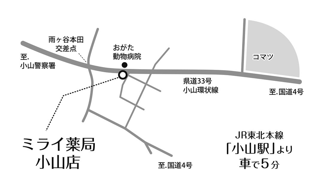 ミライ薬局 小山店MAP